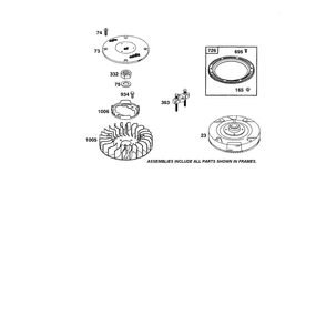 Flywheel Diagram and Parts List for 422700TO422799  Briggs and Stratton Engine